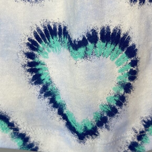 GAP NWT Girls Tank Top White Blue Ruffled Heart Tie Dye Cotton Various Sizes - Picture 5 of 8